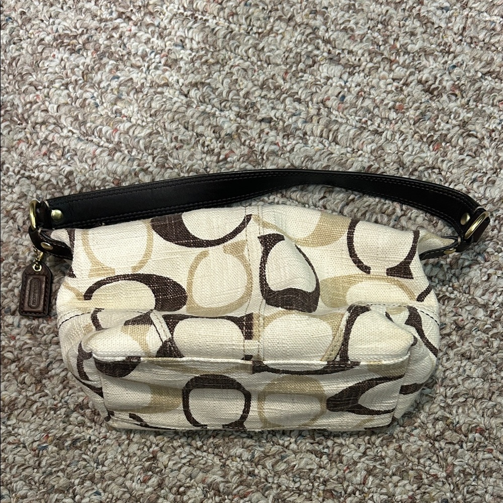 CoachCream and Brown Women's Bag. Small bag.
